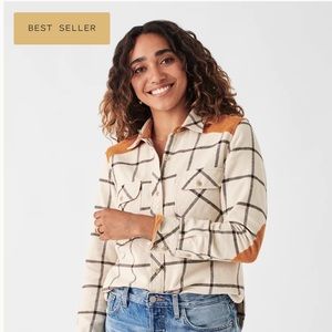 Faherty Olivia Flannel Plaid Corduroy Shirt XS